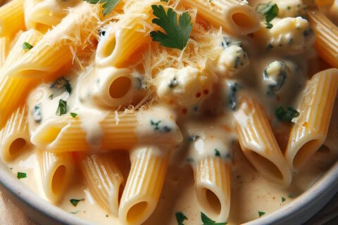 Macarrão ao Molho de Queijo Quatro Queijos