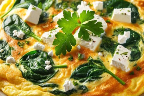 Omelete de Espinafre e Queijo Fresco