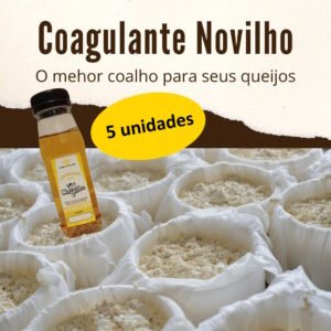 KIT 5 Coalho Líquido NOVILHO 200ml para Fabricação De Queijo
